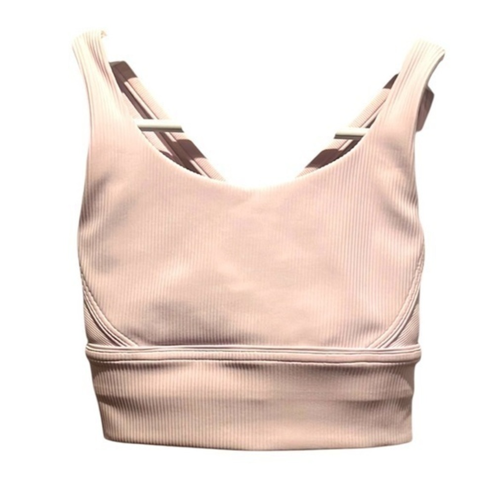 Lululemon Women’s Energy Longline Bra Ribbed Pink Size 2